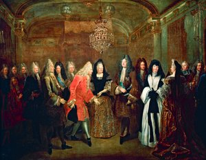 Luís XIV, eleitor da Saxónia, Frederick Augustus II, em Fontainebleau, a 27 de Setembro