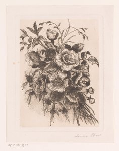 Flor ainda vida com rosas e anêmonas de Louise Elsen (attributed to)