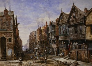 Chester: Watergate Street, na esquina da Crook Street, com Eastgate Beyond, de Louise Ingram Rayner