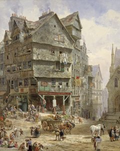 A rua principal do West Bow, Edimburgo (aquarela)