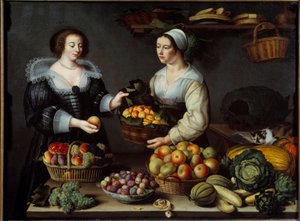 O comerciante de frutas e legumes Pintura por Louise Moillon (1610-1696) 1630 Sol. 1,20x1,65 m