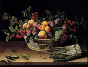 Natureza morta com cesto de fruta