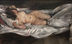 Mulher nua reclinada de Lovis (1858 1925) Corinth