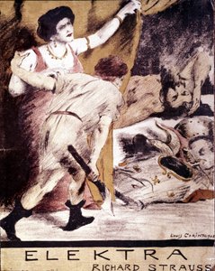 Richard Strauss, ilustração da partitura de "Elektra" de Louis Corinth em 1908. coleção particular Milan