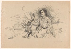 Rapariga leitora, sentada no chão
Rapariga leitora de Lovis Corinth (signed by artist)