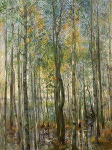 Uma floresta. Inundações no lago Starnberg de Lovis Corinth