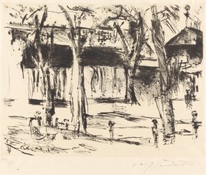 Estação de trem Tiergarten (Pátio com Árvores) de Lovis Corinth