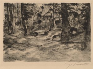 Banco im Walde II Bench in the Woods II, 1917. de Lovis Corinth