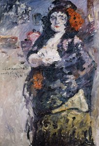 Retrato de Carmencita de Charlotte Berend-Corinth em vestido espanhol de Lovis Corinth