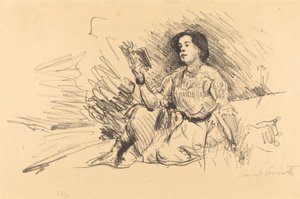 Menina lendo de Lovis Corinth