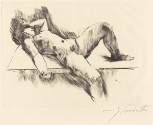Nu feminino reclinado III, 1913. de Lovis Corinth