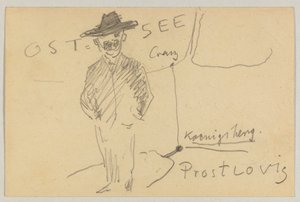 Lovis Corinth para Carl Strathmann: cartão postal, carimbado em 10 de abril de 1903 de Lovis Corinth