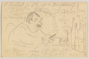 Lovis Corinth a Carl Strathmann: cartão postal, carimbo postal 13 de Setembro de 1907 de Lovis Corinth