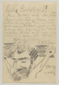 Lovis Corinth para Carl Strathmann: cartão postal, carimbado em 16 de janeiro de 1903 de Lovis Corinth