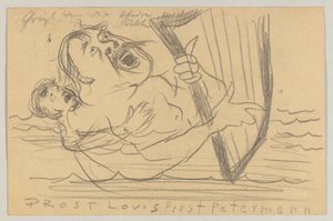 Lovis Corinth a Carl Strathmann: cartão postal, carimbo postal 18 de Julho de 1903 de Lovis Corinth