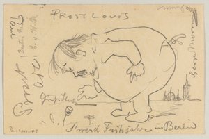 Lovis Corinth para Carl Strathmann: cartão postal, carimbado em 1º de abril de 1908 de Lovis Corinth