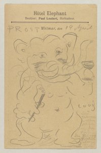 Lovis Corinth a Carl Strathmann: cartão postal, carimbo postal 20 de Abril de 1905 de Lovis Corinth