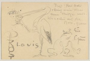 Lovis Corinth a Carl Strathmann: cartão postal, carimbo postal 20 de Setembro de 1906 de Lovis Corinth