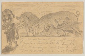 Lovis Corinth para Carl Strathmann: cartão postal, carimbado em 25 de agosto de 1899 de Lovis Corinth