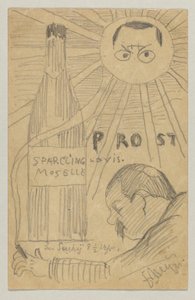 Lovis Corinth para Carl Strathmann: cartão postal, carimbado em 26 de dezembro de 1897 de Lovis Corinth