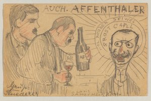 Lovis Corinth a Carl Strathmann: cartão postal, carimbo postal 28 de Setembro de 1896 de Lovis Corinth