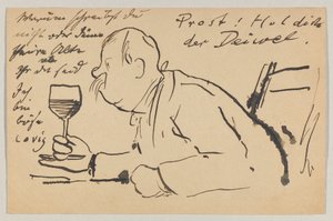 Lovis Corinth para Carl Strathmann: cartão postal, carimbado em 2 de setembro de 1902 de Lovis Corinth