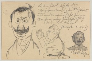 Lovis Corinth para Carl Strathmann: cartão postal, carimbado em 30 de janeiro de 1903 de Lovis Corinth