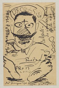 Lovis Corinto a Elly Strathmann: cartão postal, carimbo postal 23 de Fevereiro de Lovis Corinth