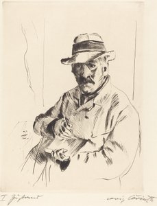 Auto-retrato num chapéu de palha Auto-retrato num chapéu de palha, 1913. de Lovis Corinth