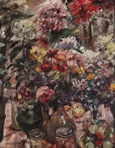 Natureza morta com crisântemos e amarílis de Lovis Corinth