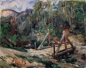 Paisagem tirolesa com ponte de Lovis Corinth