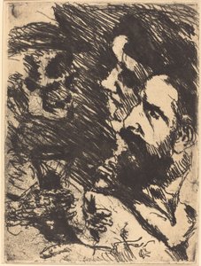 Tod bei Strucks Death Visits the Strucks, 1921 publicado em 1922. de Lovis Corinth