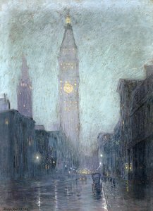 Madison Avenue no crepúsculo (pastel em papel pardo)