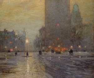Madison Square, noite chuvosa (óleo sobre tela)