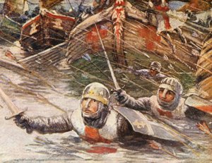 Ilustração para histórias das Cruzadas (litografia a cores)