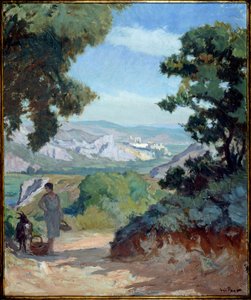 Rhodanian Landscape Painting de Joseph Loys Prat (1879-1934), século XX.