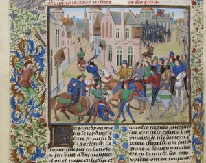 A morte de Wat Tyler, ca 1470-1475. de Loyset Liedet