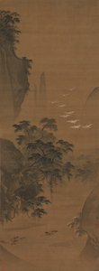 Paisagem de outono com garças e patos. de Lu Ji