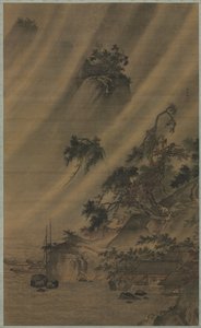 River Village em uma tempestade de Lu Wenying