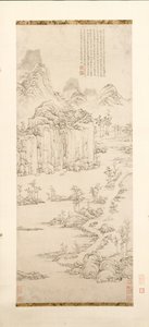 Retiro Daoísta na Montanha e Córrego (Paisagem após Ni Zan [1301–1374])