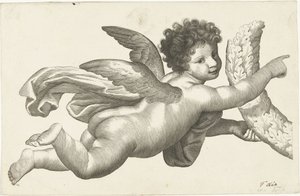 Putto flutuante com coroa de Lubertus Teunis van Deth