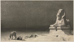 O resto da fuga para o Egito, esboço de uma esfinge [] verso, c. 1879-80.