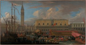 O Bucintoro Saindo do Bacino di San Marco de Luca Carlevarijs
