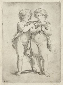 Dois meninos, um com um cacho de uvas Livro de desenho (título da série) Le livre dessein (título da série)