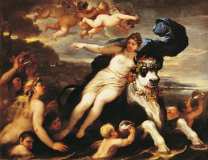 Adução de Europa, de Luca Giordano (1634-1705), óleo sobre tela de Luca Giordano