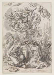 Assunção da Virgem; verso: Cabeça de mulher e criança de Luca Giordano
