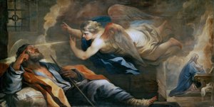 Barroco : O Sonho de São José par Giordano, Luca (1632-1705), ca. 1696. Óleo sobre tela, 97x187. Museu de História de Arte, Vienne de Luca Giordano