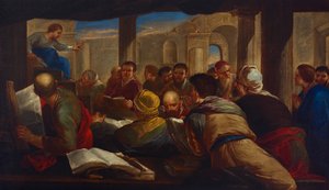 Cristo discutindo com os doutores de Luca Giordano
