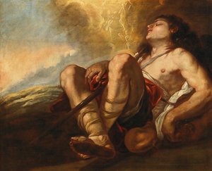 O sonho de Jacob, início da década de 1650. de Luca Giordano
