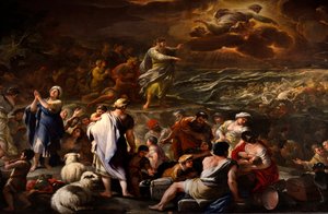 Separação Mar Vermelho de Luca Giordano